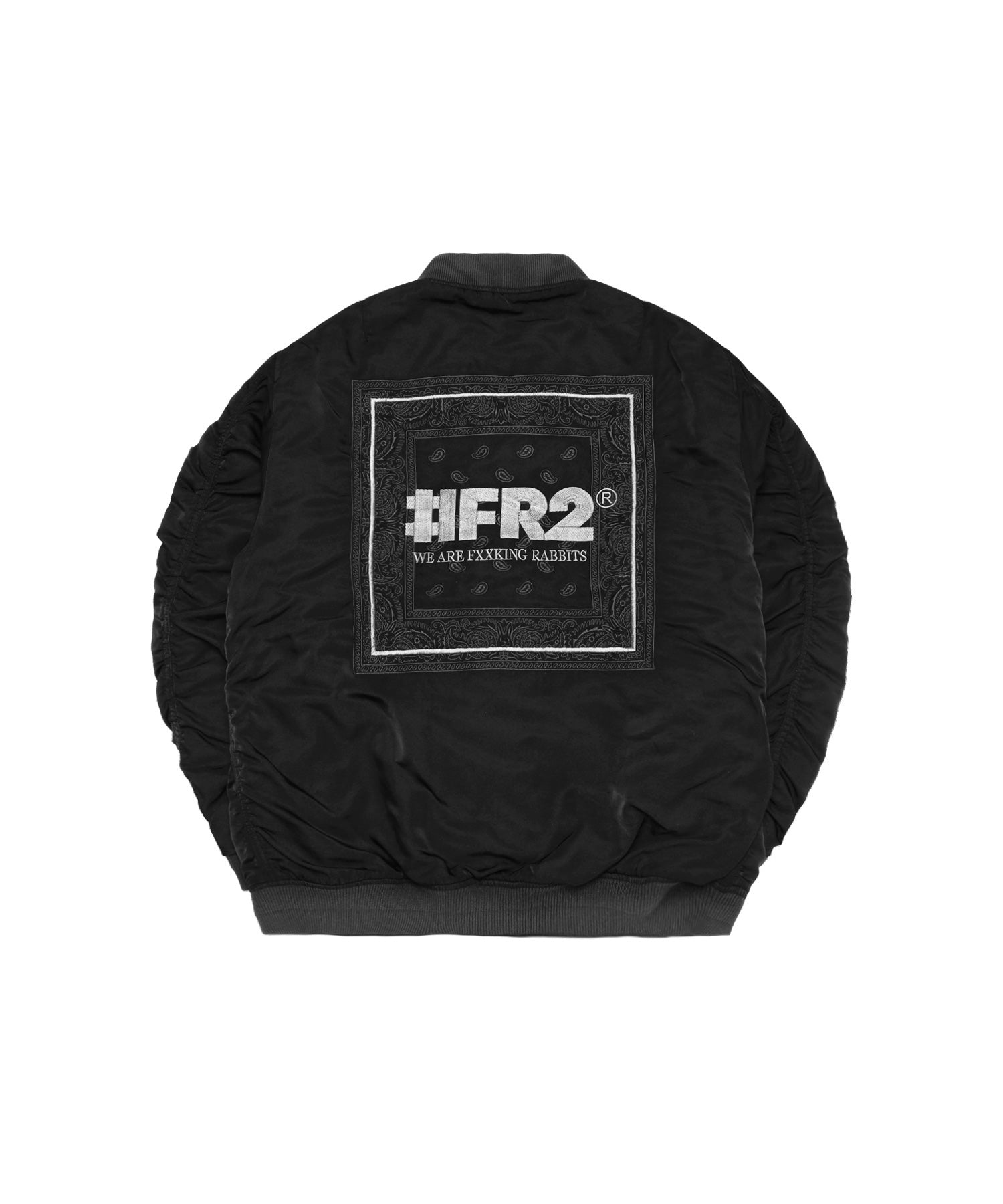 Garment Dye Embroidery Paisley Bomber Jacket – #FR2