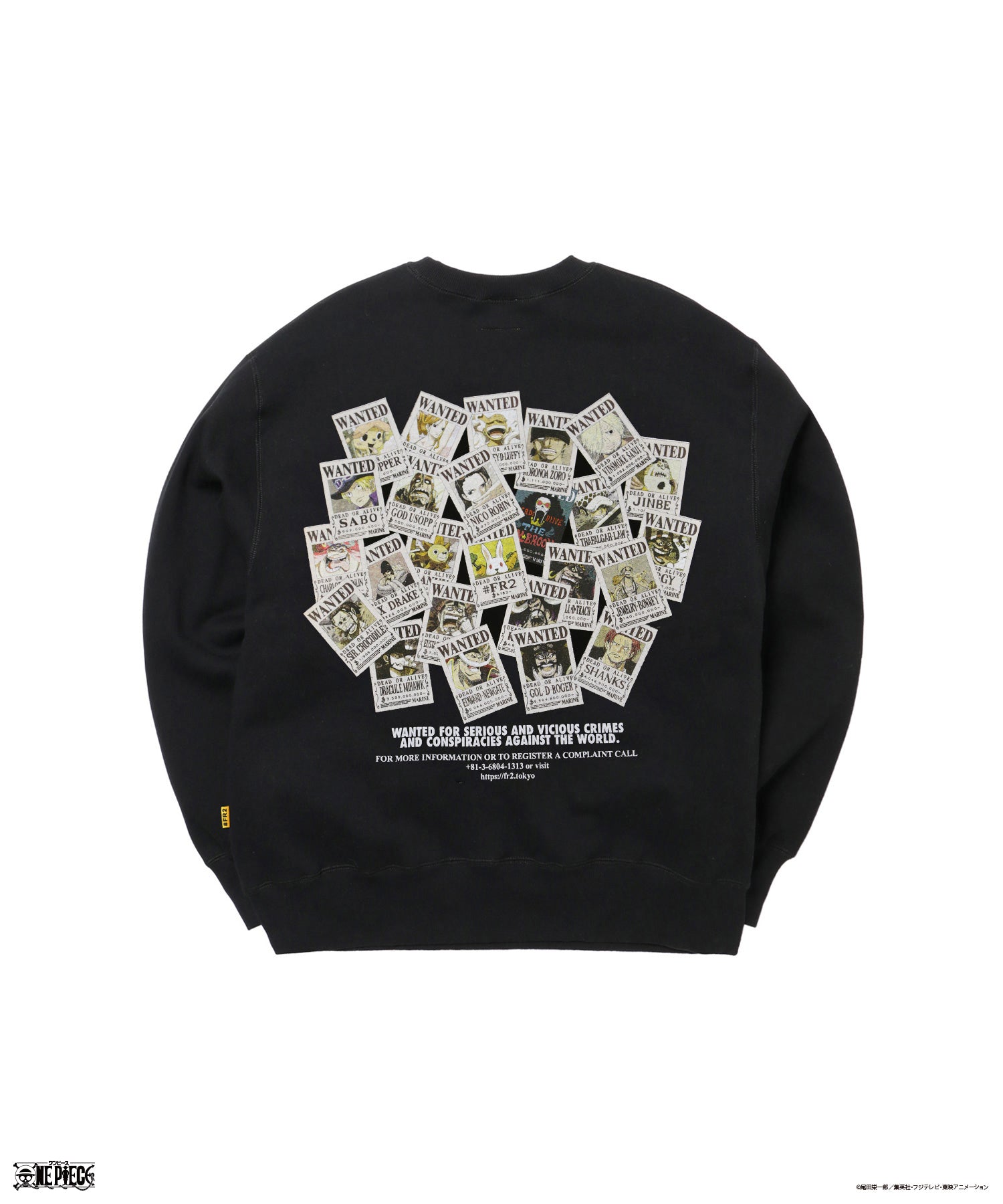 ONE PIECE collaboration with #FR2 WANTED Embroidery Sweatshirt