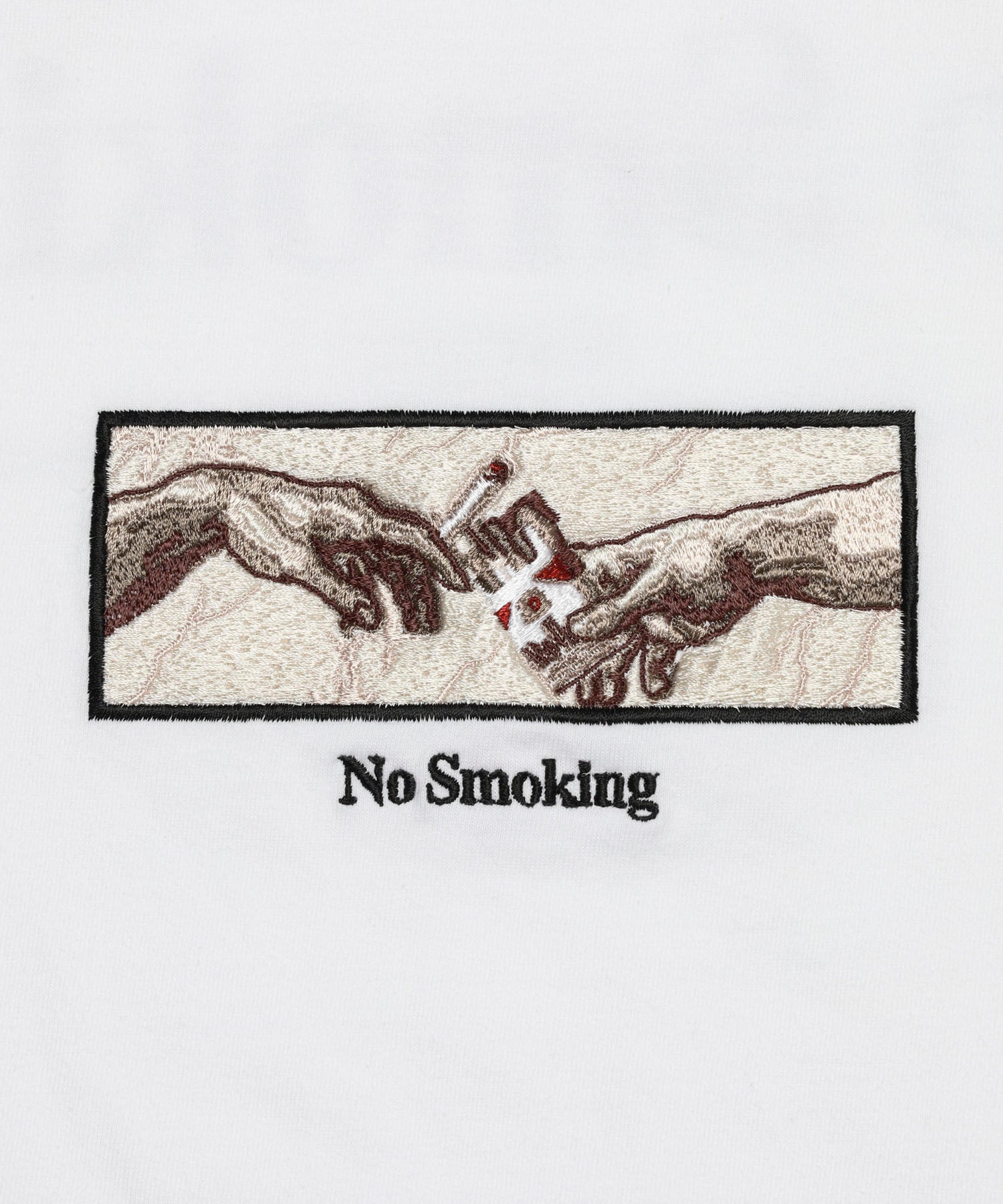 Embroidery No Smoking Art T-shirt – #FR2