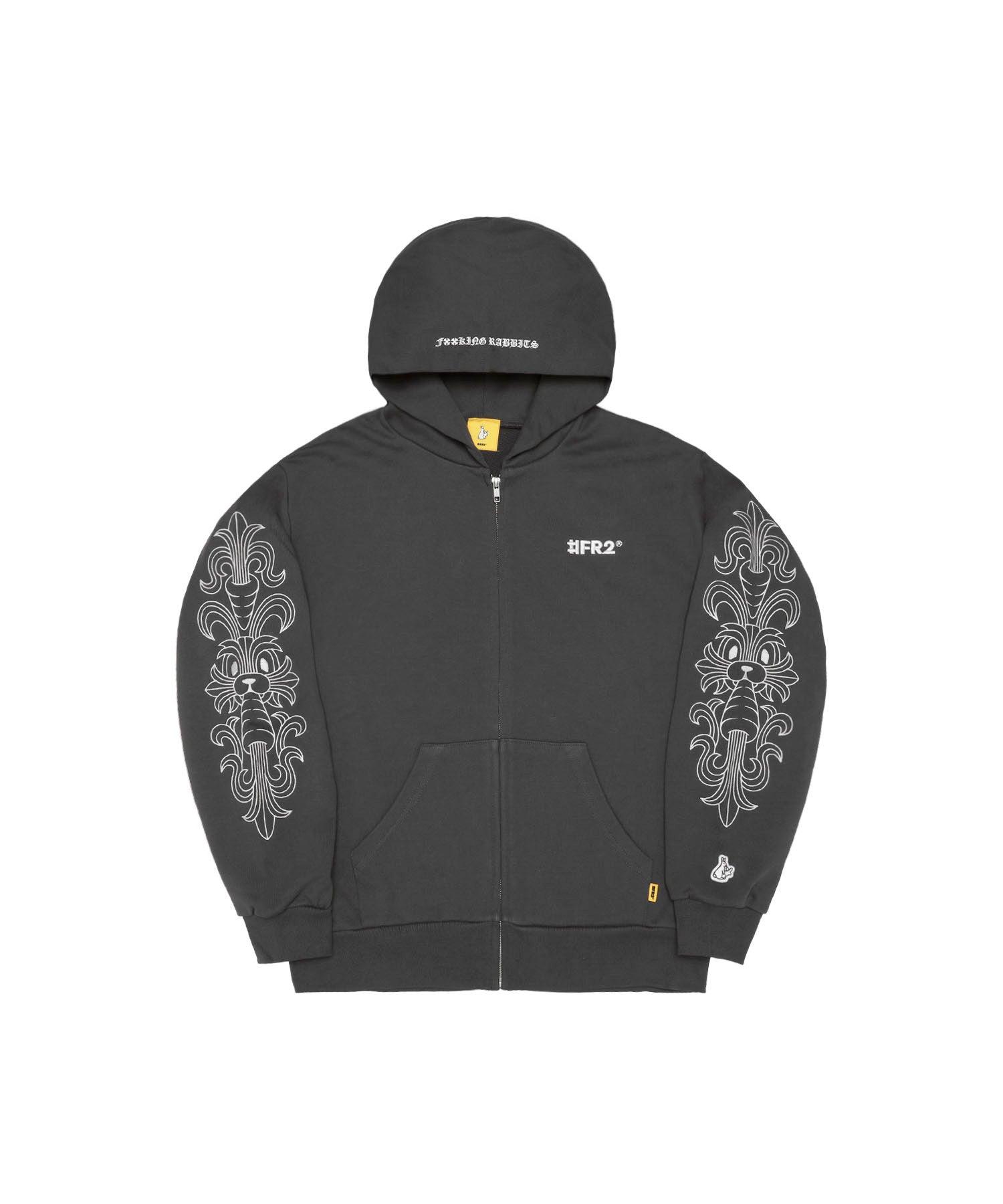 Embroidery Carrot Rabbit Zip Hoodie – #FR2