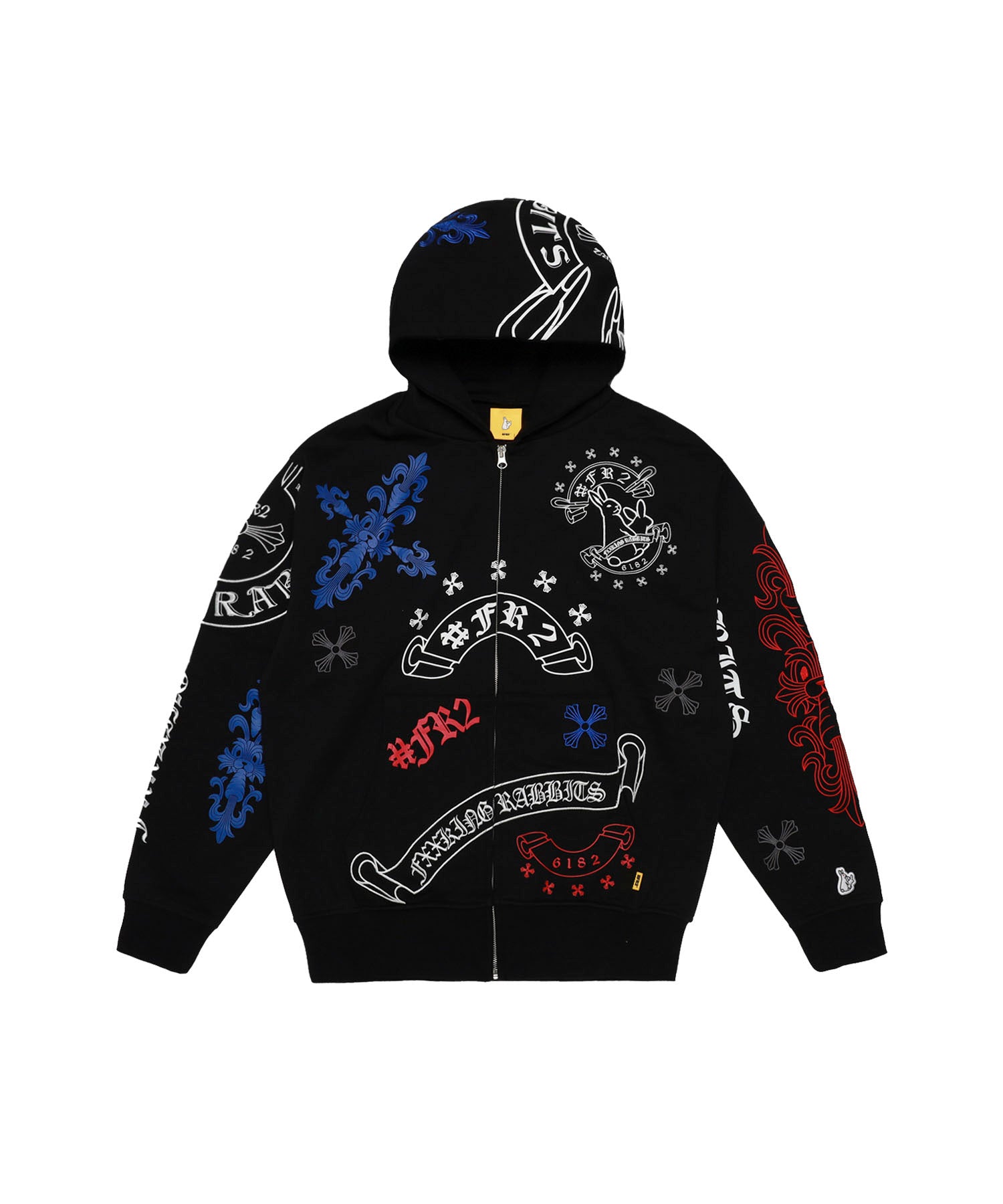 Cross Rabbits Multi Logo Embroidery Hoodie – #FR2