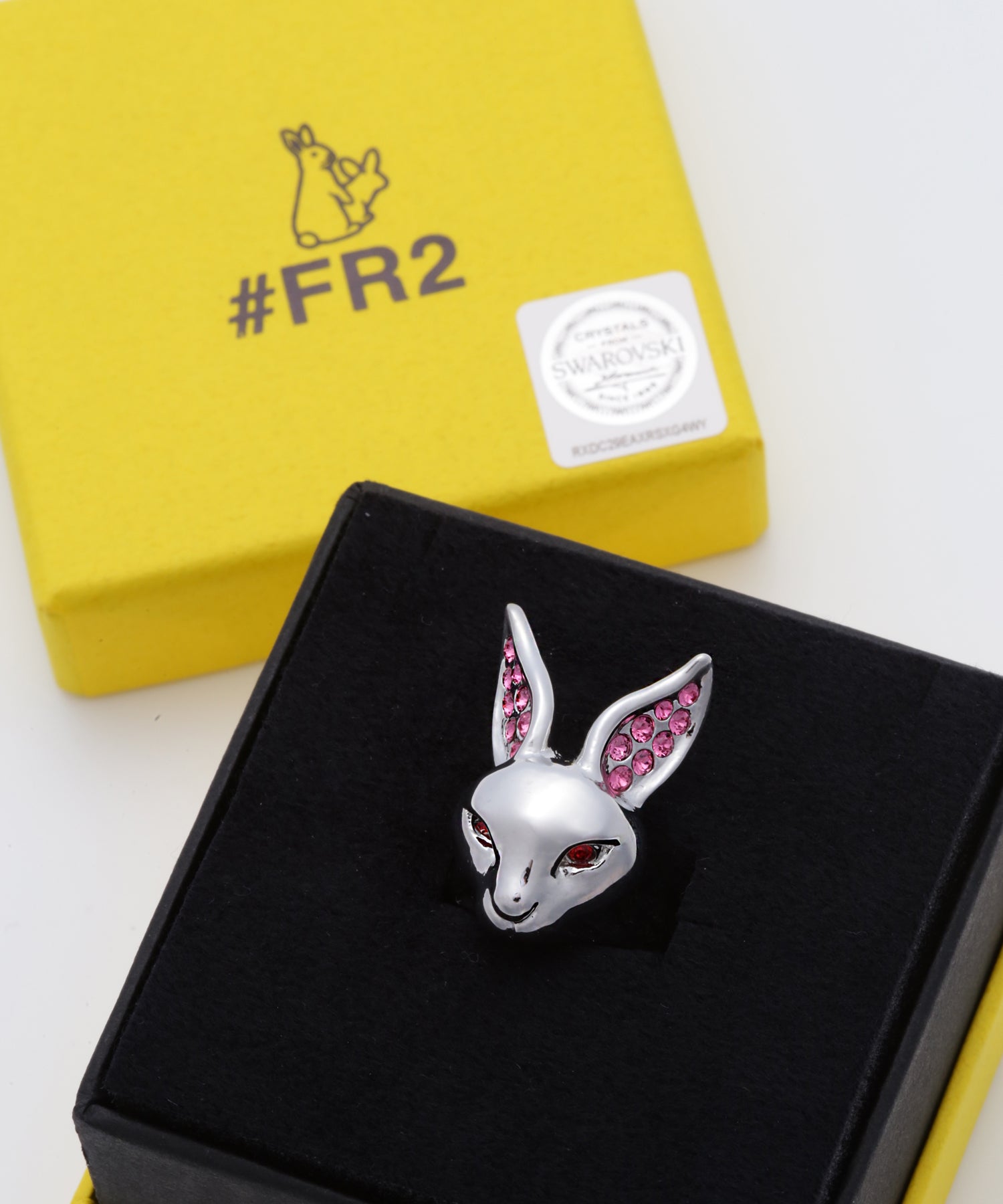 #FR2 Crystal Fxxking Rabbit Face Ring[FRA511]